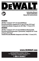 DeWalt DCD805 Guide D'utilisation