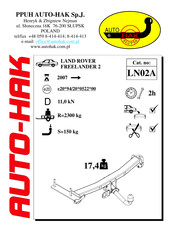 AUTO-HAK LN02A Instructions De Montage