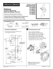 American Standard Patience TU106500 Instructions D'installation