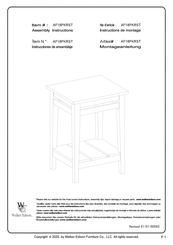 Walker Edison AF18PKRST Instructions De Montage