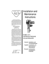 T&S B-0963 Instructions D'installation Et D'entretien