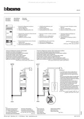 Bticino 346230 Guide Rapide