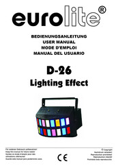 EuroLite D-26 Lighting Effect Mode D'emploi
