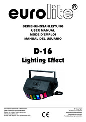 EuroLite D-16 Lighting Effect Mode D'emploi