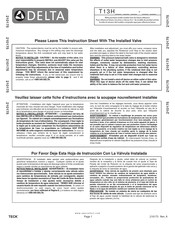 Delta TECK T13H Serie Fiche D'instructions