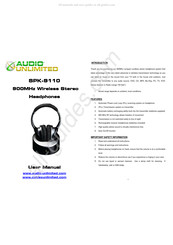Audio Unlimited SPK-9110 Manuel De L'utilisateur