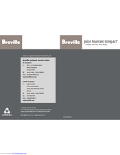 Breville Juice Fountain Compact Mode D'emploi