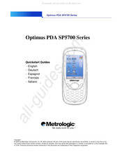 Metrologic Optimus PDA SP5700 Serie Mode D'emploi