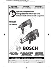 Bosch 11250VSRD Consignes De Fonctionnement/Sécurité