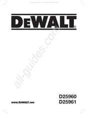 DeWalt D25960 Traduction De La Notice D'instructions Originale