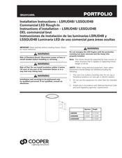 Cooper Lighting Solutions PORTFOLIO LSRUD4B Instructions D'installation