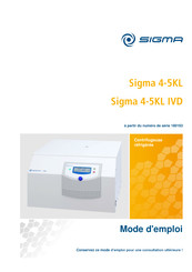 Sigma 4-5KL IVD Mode D'emploi