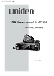 Uniden Beancat 980SSB Manuel Du Propriétaire