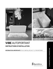 BainUltra VIBE AUTOPORTANT Instructions D'installation