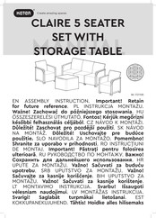 Keter CLAIRE 5 SEATER SET WITH STORAGE TABLE Instructions De Montage