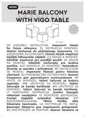 Keter MARIE BALCONY WITH VIGO TABLE Instructions De Montage