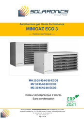 Solaronics MINIGAZ MH 60 ECO3 Notice Technique