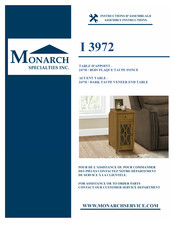 Monarch Specialties I 3972 Instructions D'assemblage