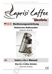 Westfalia Caprisi Caffee 85 58 83 Mode D'emploi
