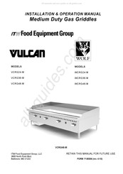 ITW Food Equipment Group VULCAN WCRG48-M Manuel D'installation Et D'utilisation