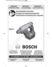 Bosch RHS181 Consignes De Fonctionnement/Sécurité