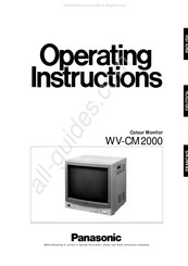 Panasonic WV-CM2000 Manuel D'instructions