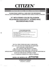 Citizen JCTV2700 Manuel D'instructions