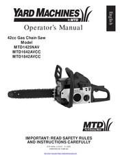 MTD Yard Machines MTD1425NAV Manuel De L'opérateur