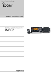 Icom iM802 Manuel D'instructions