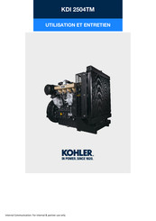 Kohler KDI 2504TM Utilisation Et Entretien