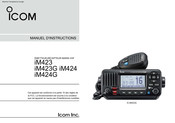 Icom iM423G iM424 Manuel D'instructions