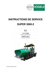 Vögele SUPER 3000-2 Instructions De Service