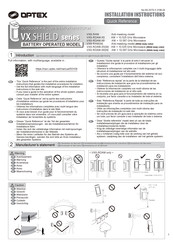 Optex VX Serie Instructions D'installation