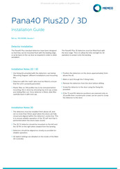 Memco Pana40 Plus2D Guide D'installation