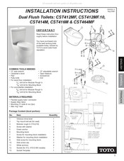 Toto CST414M Instructions D'installation