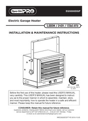 Dyna-Glo Pro EG5000DGP Instructions D'installation Et D'entretien