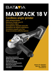 Batavia MAXXPACK 18 V BT-CBAG001 Mode D'emploi