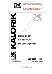 Kalorik USK BSET 15191 Mode D'emploi