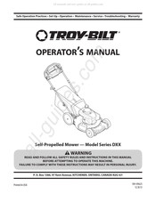 Troy-Bilt DXX Serie Manuel De L'opérateur