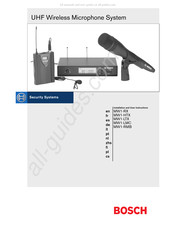 Bosch MW1-HTX Instructions D'installation Et D'utilisation