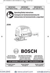 Bosch JS260 Consignes De Fonctionnement/Sécurité