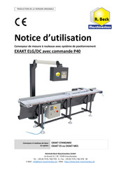 R. Beck Maschinenbau EXAKT ES Notice D'utilisation