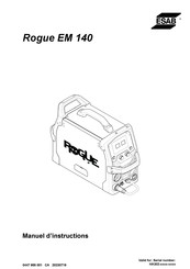 ESAB Rogue EM 140 Manuel D'instructions