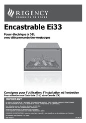 Regency Encastrable Ei33 Manuel Pour L'utilisation, L'installation Et L'entretien