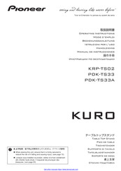 Pioneer KURO PDK-TS33A Mode D'emploi