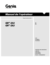 Terex Genie GR-20J Manuel De L'opérateur