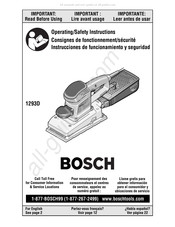 Bosch 1293D Consignes De Fonctionnement/Sécurité