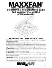 MAXXFAN Plus 4700N Instructions D'installation