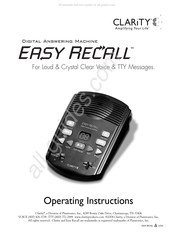 Clarity EASY RECALL Manuel D'instructions