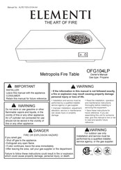 ELEMENTI Metropolis OFG104LP Manuel D'utilisateur